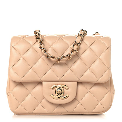 Chanel Lambskin Quilted Mini Square Flap Beige 1 of 10