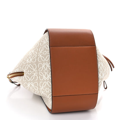 Loewe Calfskin Canvas Anagram Small Hammock Shoulder Bag Ecru Tan 4 of 8