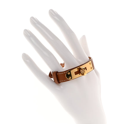 Hermes Epsom Kelly Single Tour Bracelet M Gold 2 of 6