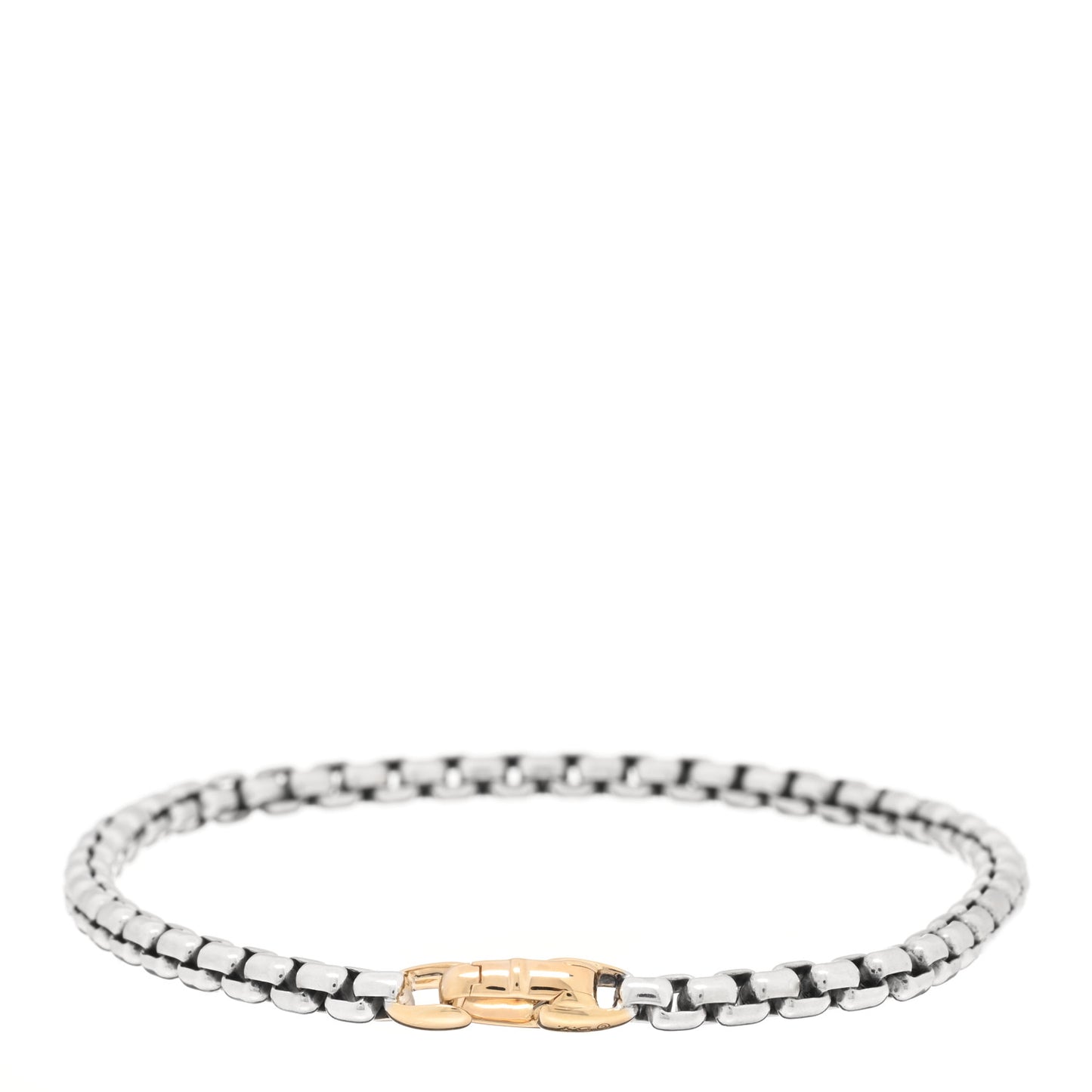 Sterling Silver 14K Yellow Gold 4mm Box Chain Bracelet