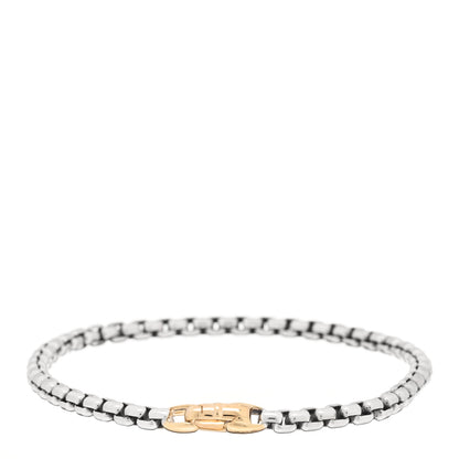 David Yurman Sterling Silver 14K Yellow Gold 4mm Box Chain Bracelet 2 of 3