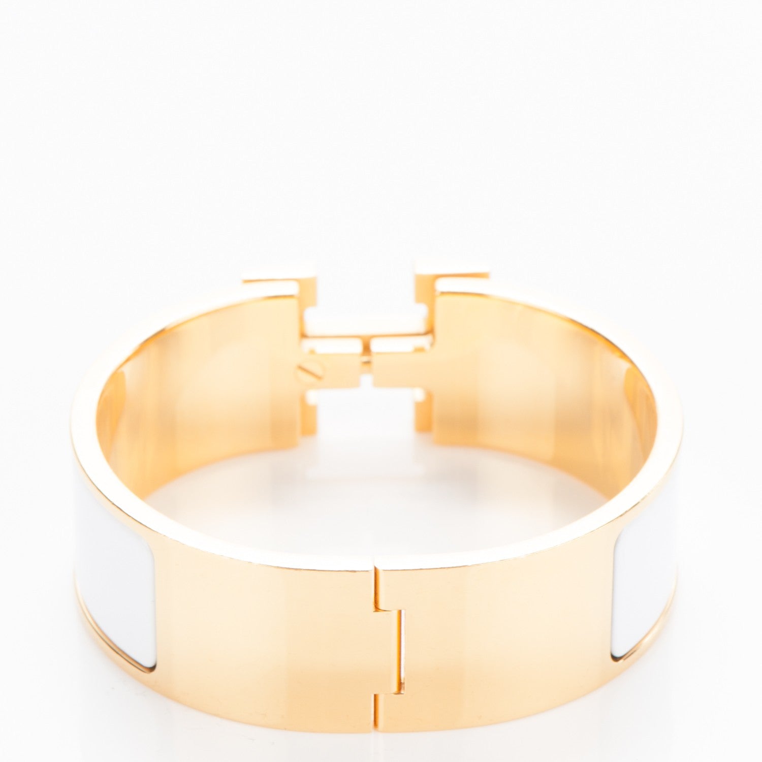 Hermes Enamel Wide Clic Clac H Bracelet PM White 3 of 6