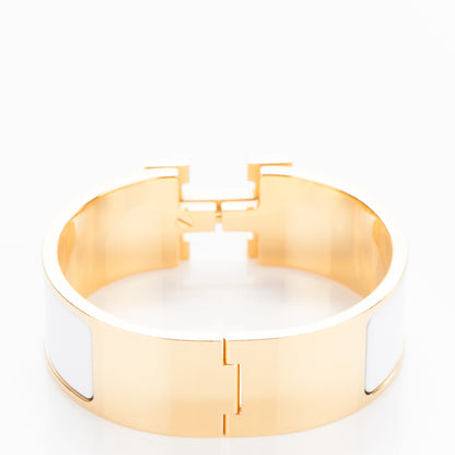 Hermes Enamel Wide Clic Clac H Bracelet PM White 3 of 6