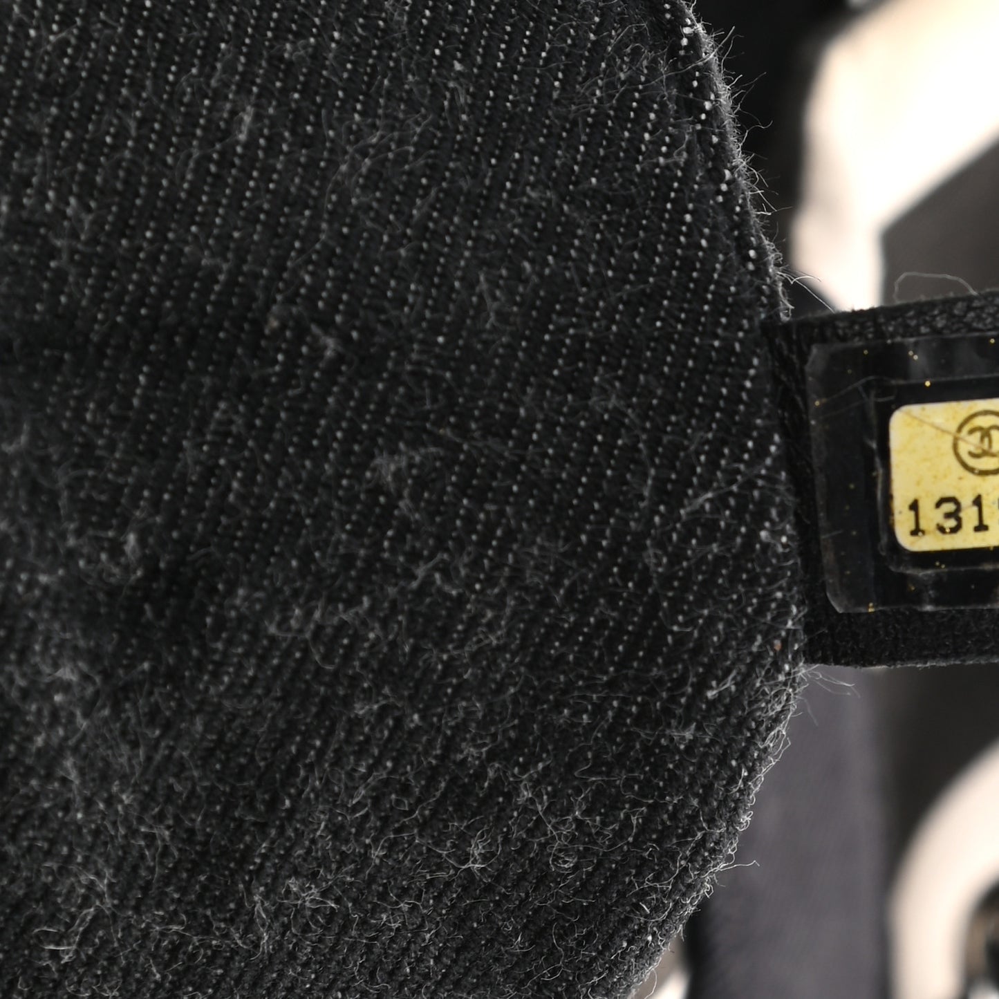 Striped Canvas CC Shopping Tote Black White