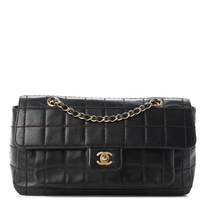 Chanel Lambskin Contrast Stitched Single Flap Black 1 of 11