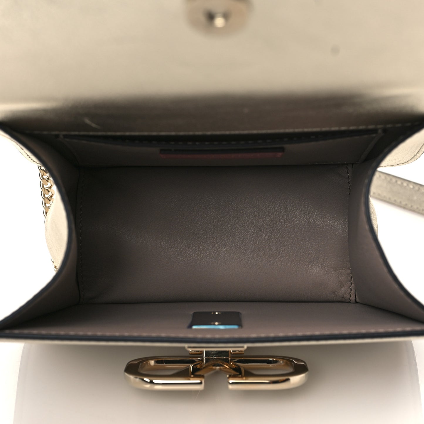 Metallic Calfskin Micro VSling Shoulder Bag Sahara