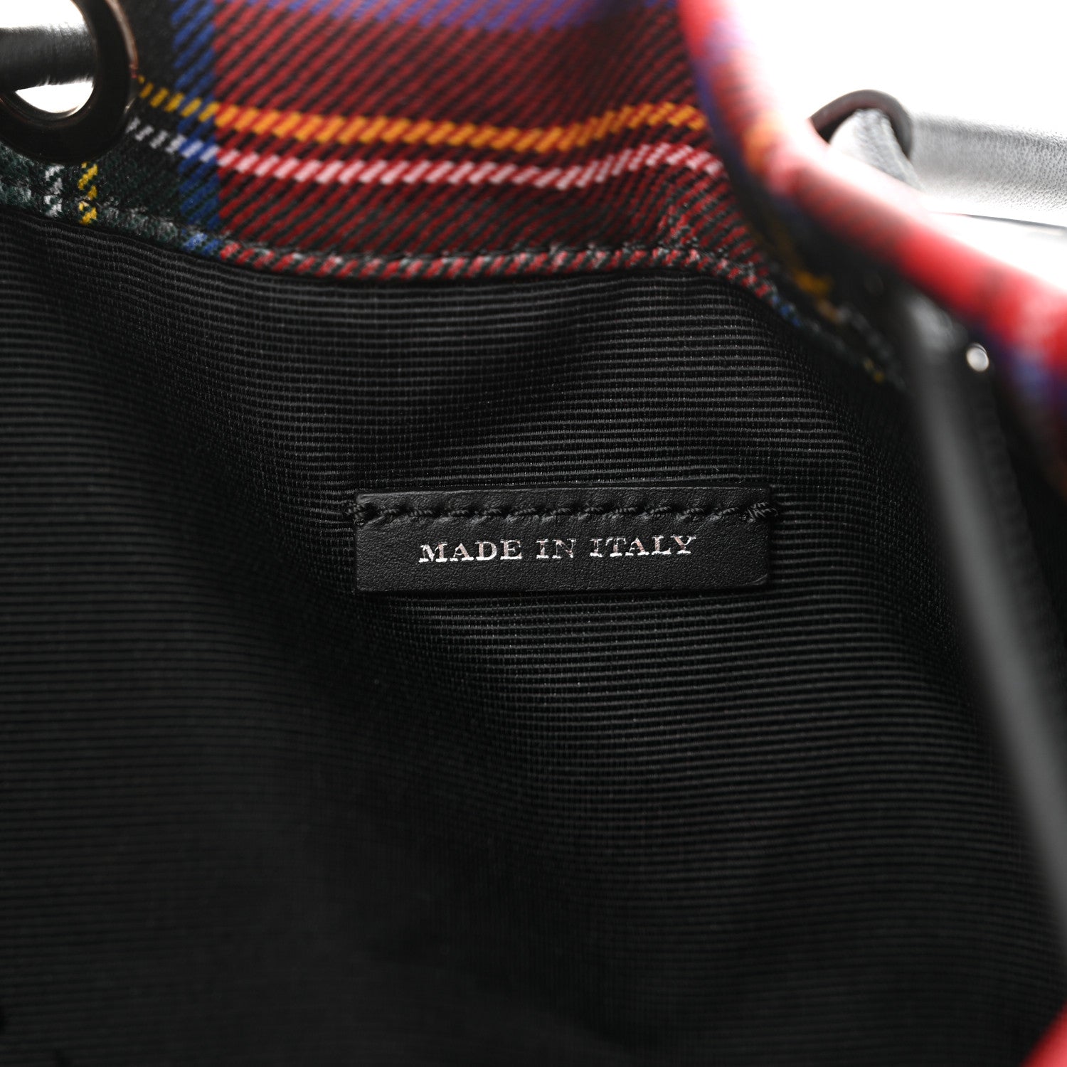Burberry Laminated Tartan Patchwork Large Rucksack Backpack Military Red 6 of 11