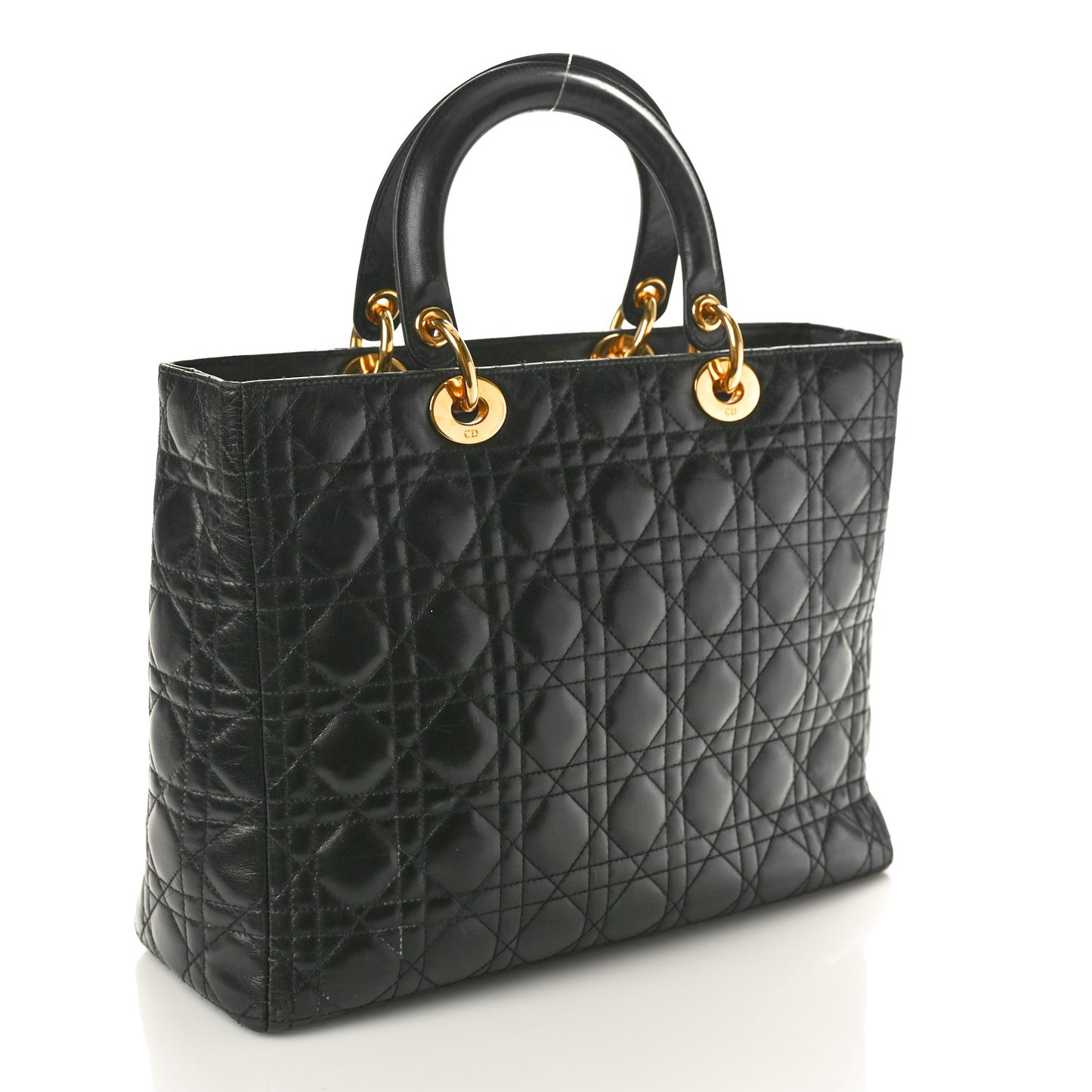 Lambskin Cannage Large Lady Dior Black