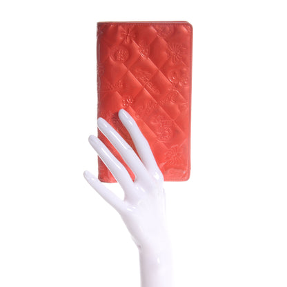 Chanel Patent Lucky Symbols Yen Wallet Coral 2 of 7