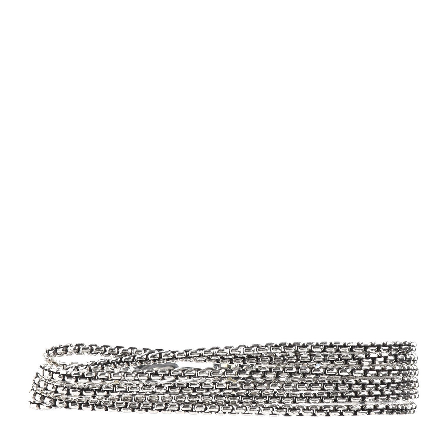 Sterling Silver 14K Yellow Gold Six-Row Box Chain Bracelet