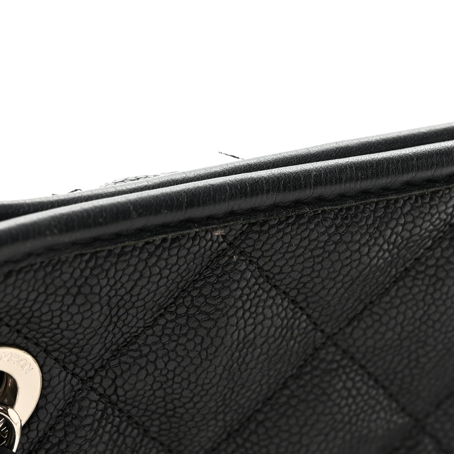 Caviar Quilted Small French Riviera Tote Black