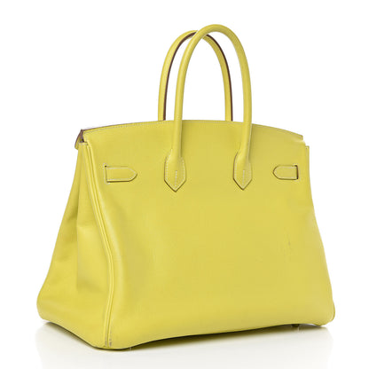 Hermes Epsom Candy Birkin 35 Lime Gris Perle 4 of 33