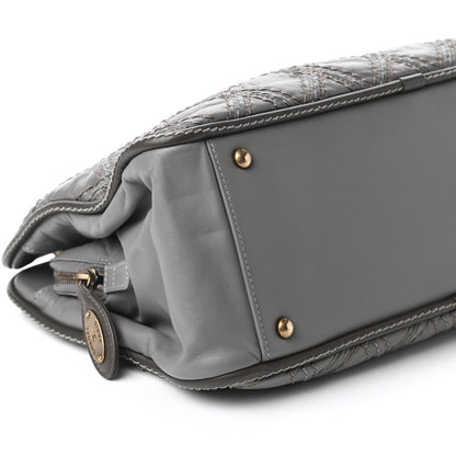 Chanel Calfskin Quilted Stitch Triptych Tote Grey 6 of 10