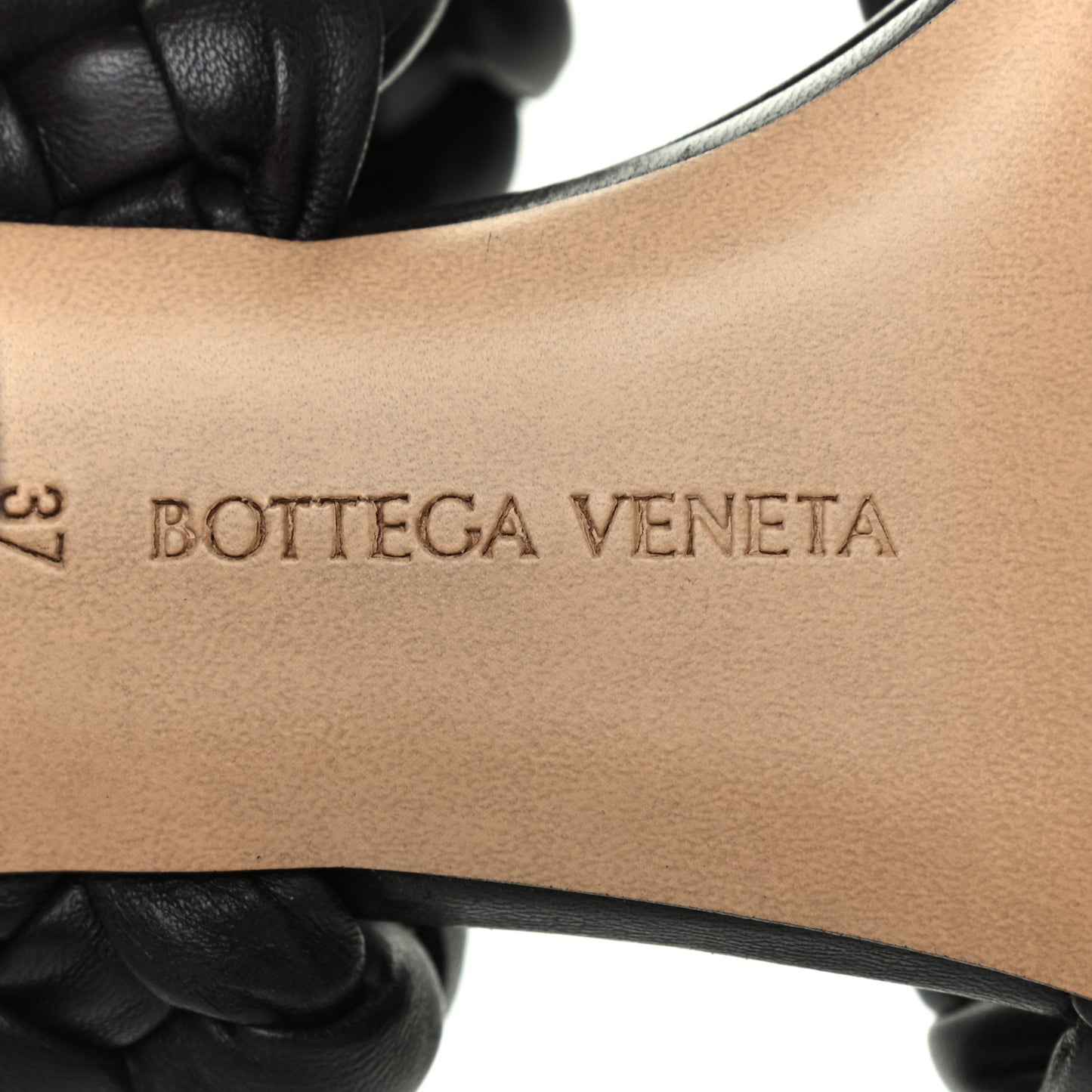 Nappa Twisted Padded Intrecciato Curve Slide Sandals 37 Fondant
