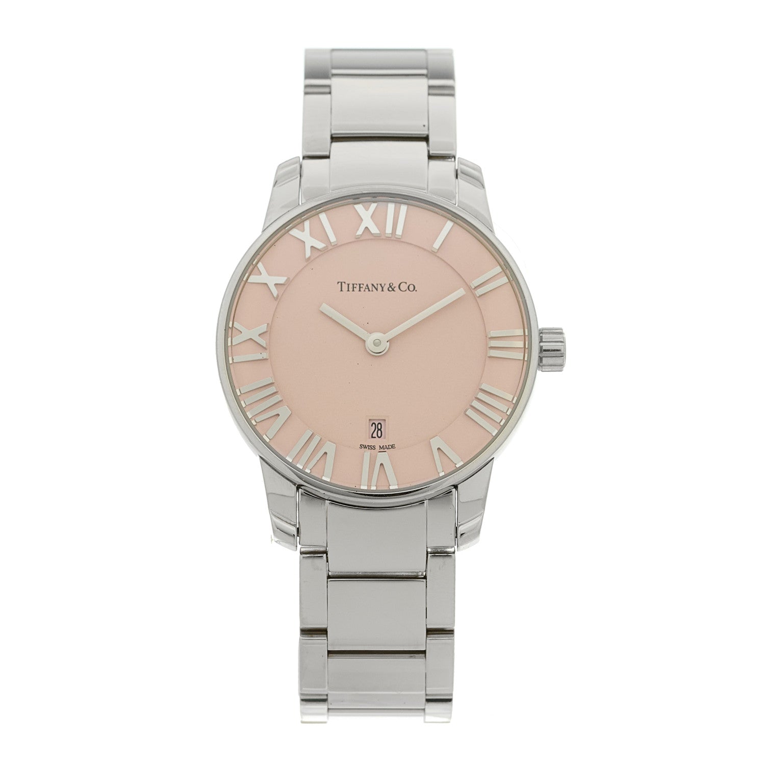 Tiffany Stainless Steel 29mm Atlas 2-Hand Quartz Watch Pink 1 of 5