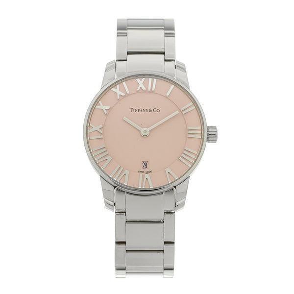 ティファニー Tiffany Stainless Steel 29mm Atlas 2-Hand Quartz Watch Pink