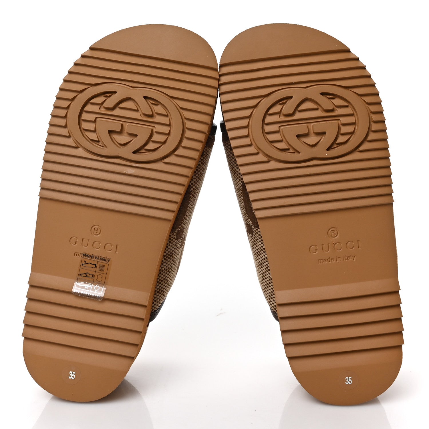 Gucci Monogram Jumbo GG Nappa Samoa Platform 40mm Slide Sandals 35 Camel Ebony New Acero 5 of 8