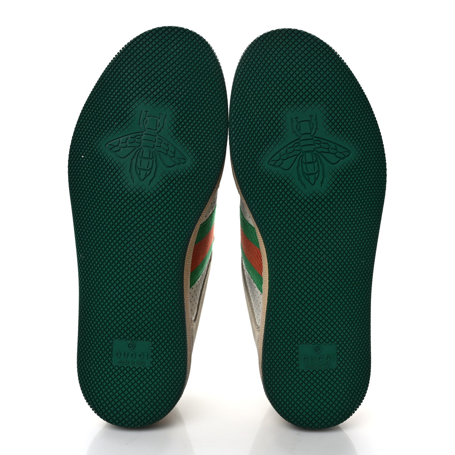 Gucci Nubuck Nylon Web Womens Screener Sneakers 36 New Sand Dusty Milk Mystic White Vintage Green 6 of 11