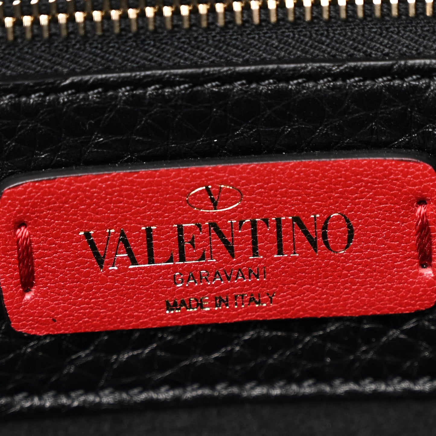 Grained Calfskin Rockstud Shoulder Tote Black