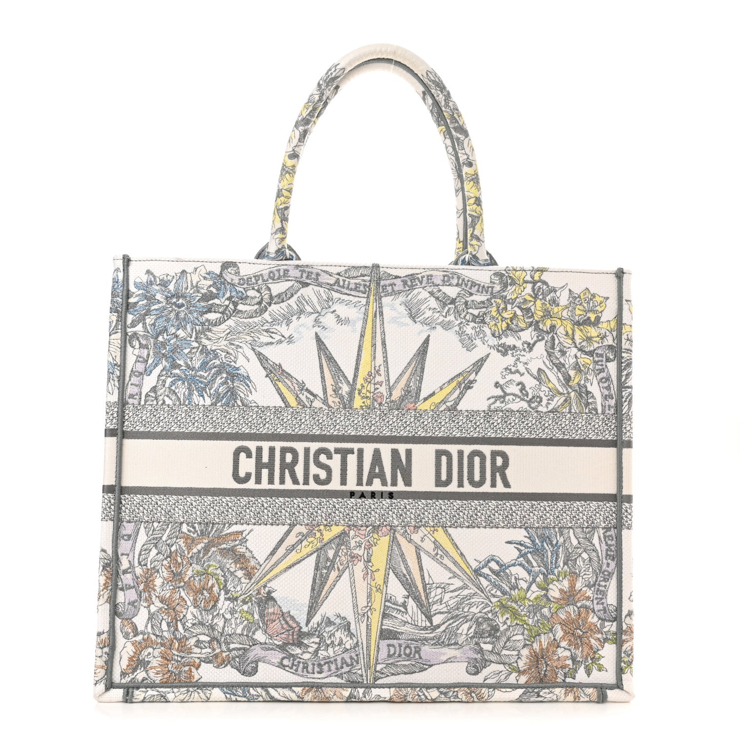 Canvas Embroidered Large Rêve d'Infini Book Tote Multicolor
