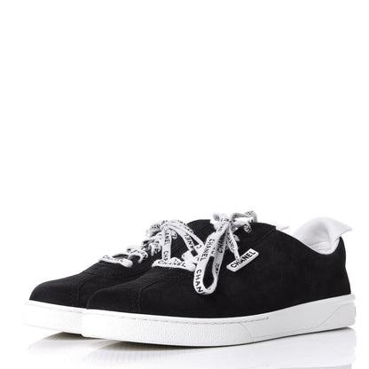 Chanel Suede CC Sneakers 40 Black 3 of 11