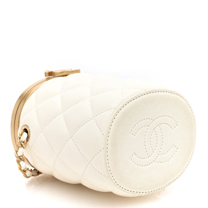 Chanel Lambskin Quilted Mini Crown Box Bag White 4 of 10