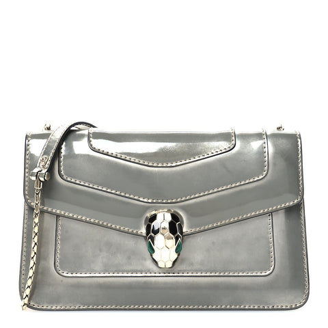Metallic Serpenti Forever Small Shoulder Bag Silver