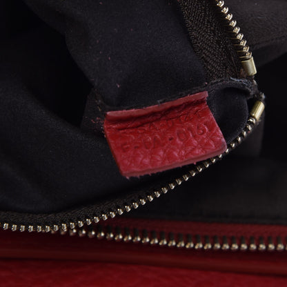 Celine Drummed Calfskin Mini Luggage Red 7 of 7