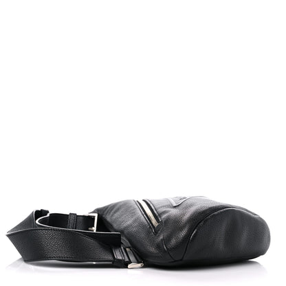 Prada Vitello Daino Logo Embossed Cross Sling Backpack Black 4 of 8