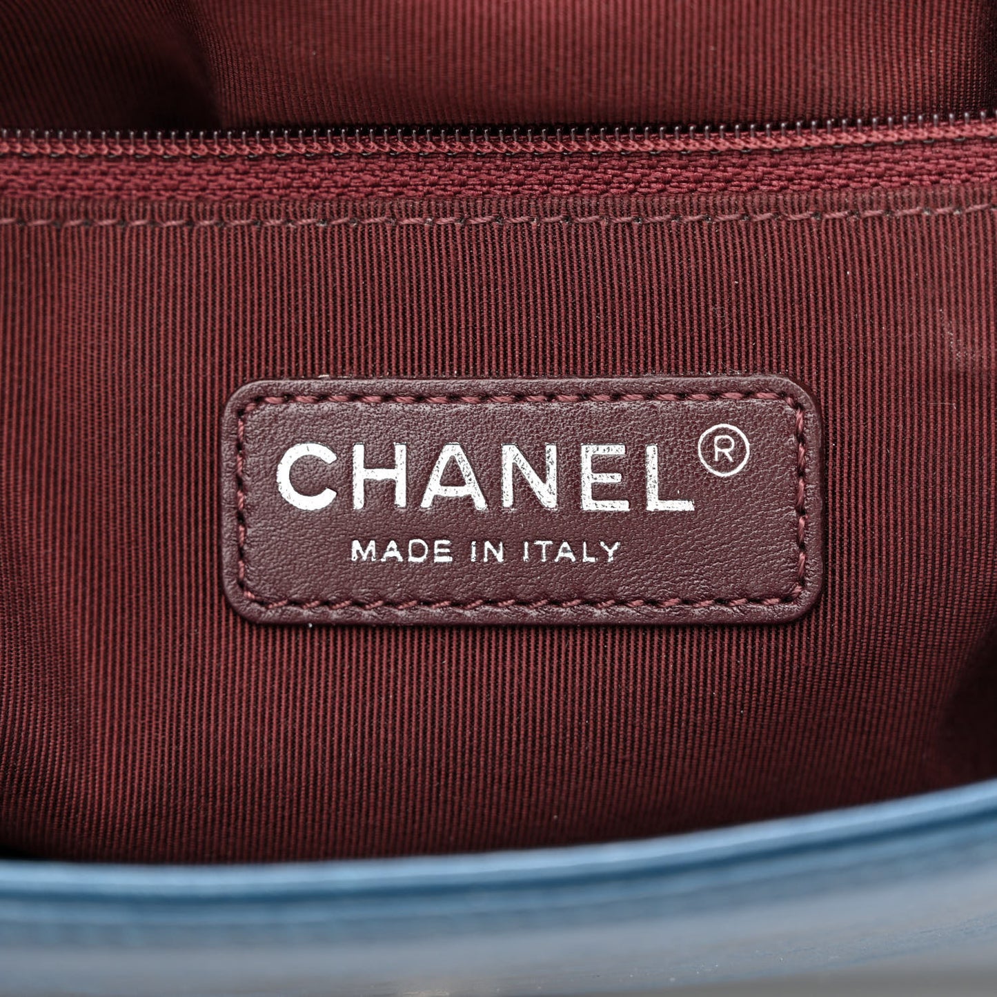 Glazed Calfskin Quilted Large Coco Boy Flap Blue