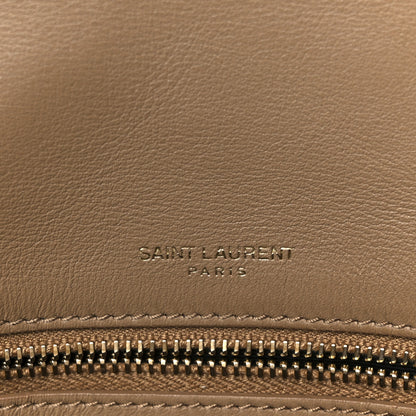 Saint Laurent Nubuck Shearling Monogram Medium Niki Chain Satchel Ivory Natural Tan 6 of 11