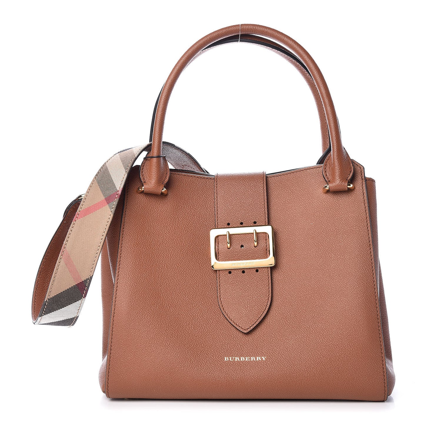 Soft Grain Calfskin Medium Dashwood Buckle Tote Bright Toffee