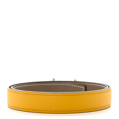Hermes Swift Epsom 24mm Gamma Belt 75 Jaune Ambre Etoupe 4 of 5