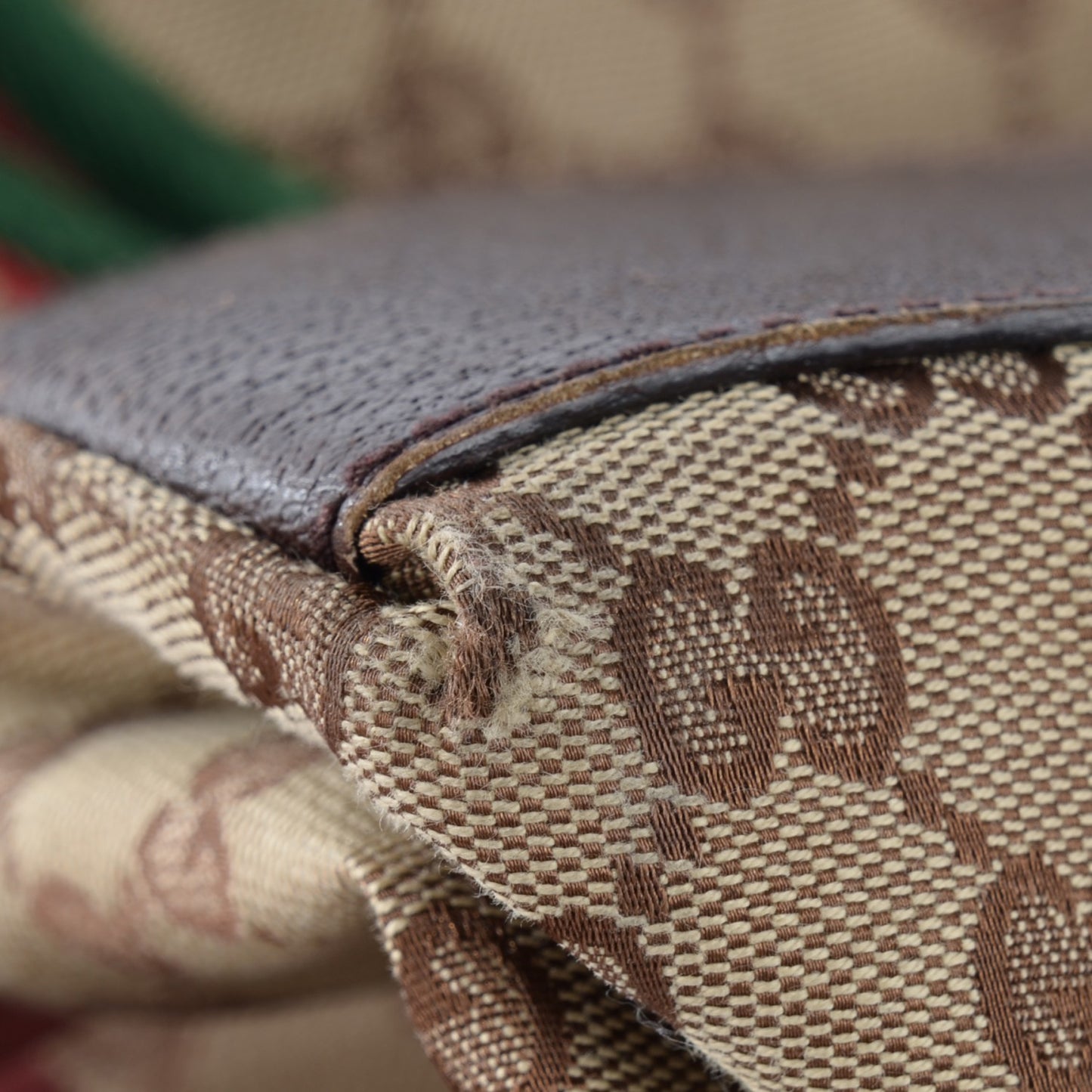 GG Monogram Large Web Handle Vertical Tote Dark Brown