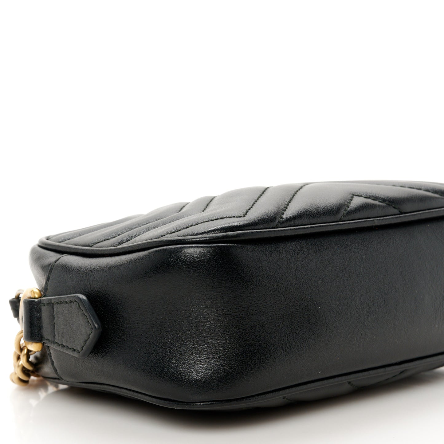 Calfskin Matelasse Mini GG Marmont Chain Shoulder Bag Black