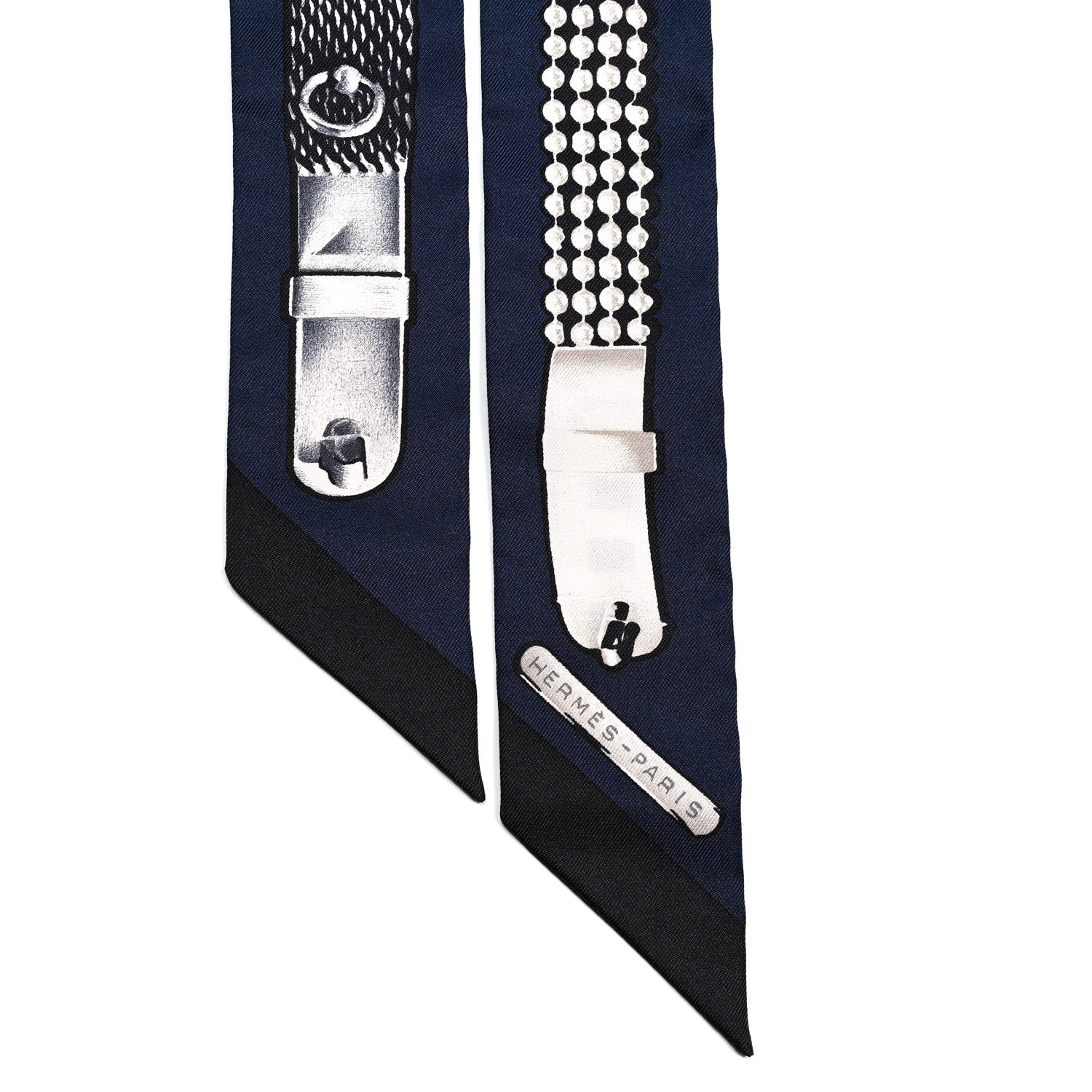 Hermes Silk Le Tresor De Medor Twilly Marine Gris Black 2 of 4