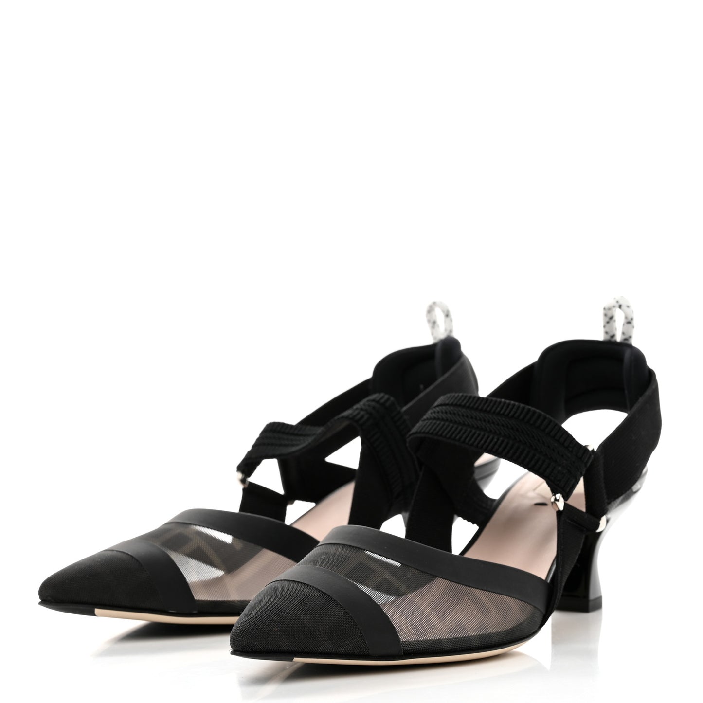Technical Mesh FF Colibri 55mm Slingback Pumps 38 Black