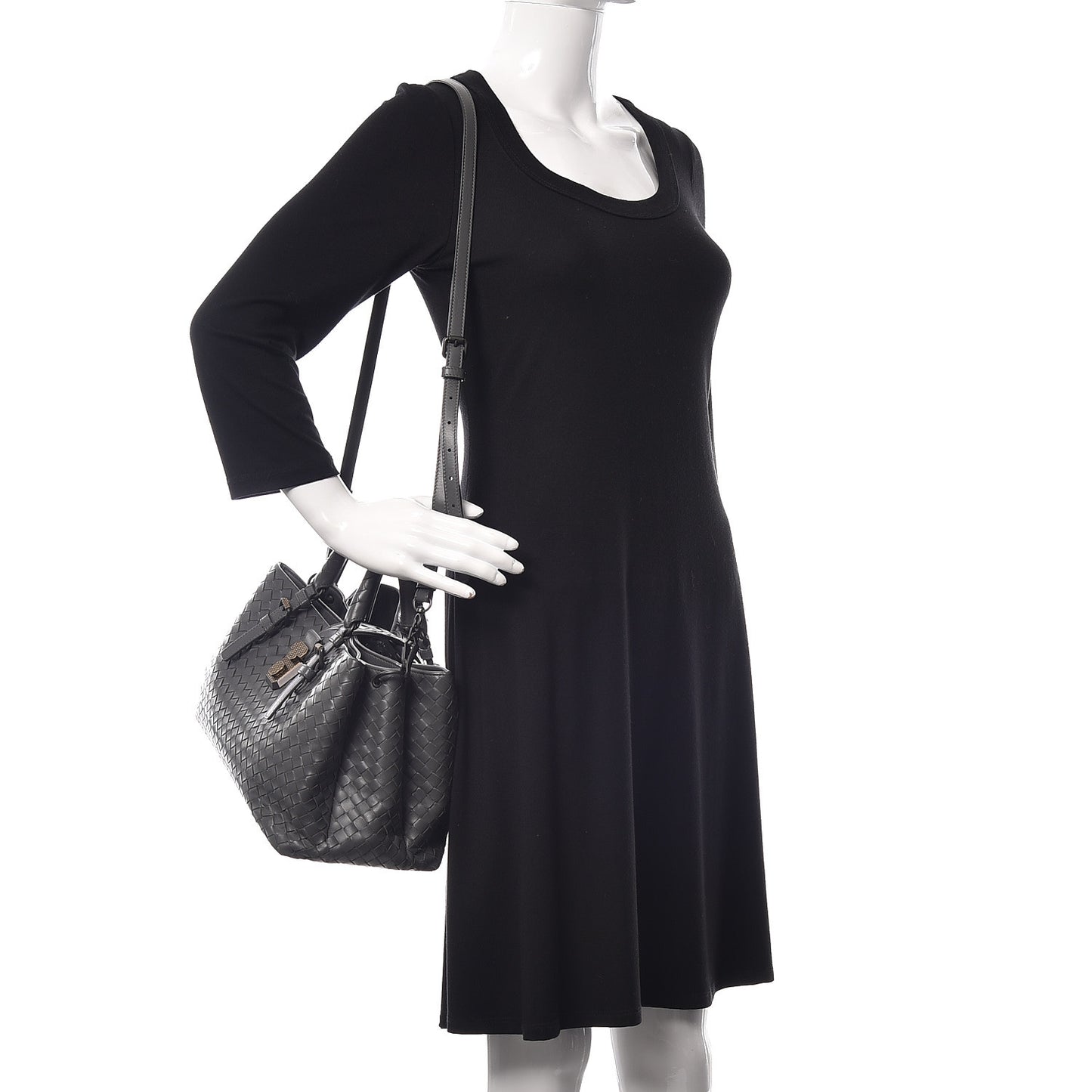 Light Calf Intrecciato Small Roma Light Grey