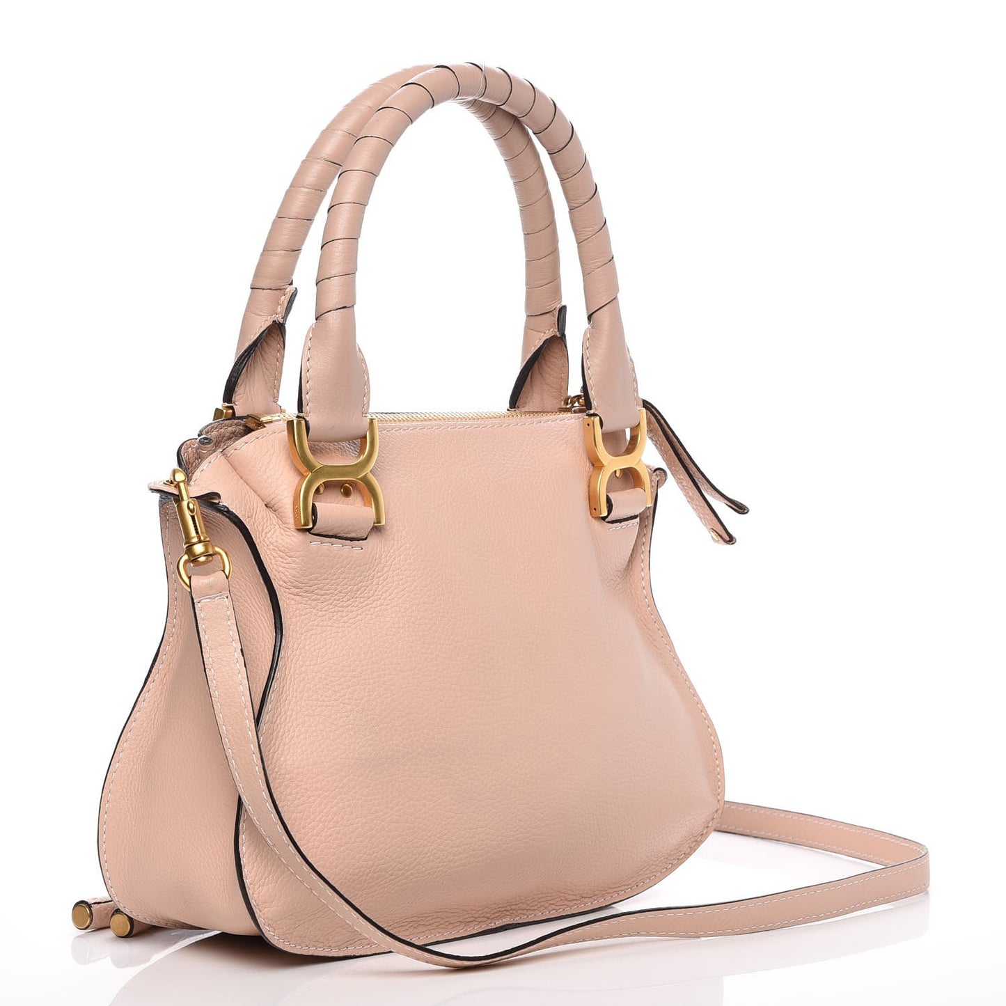 Calfskin Small Marcie Satchel Blush Nude