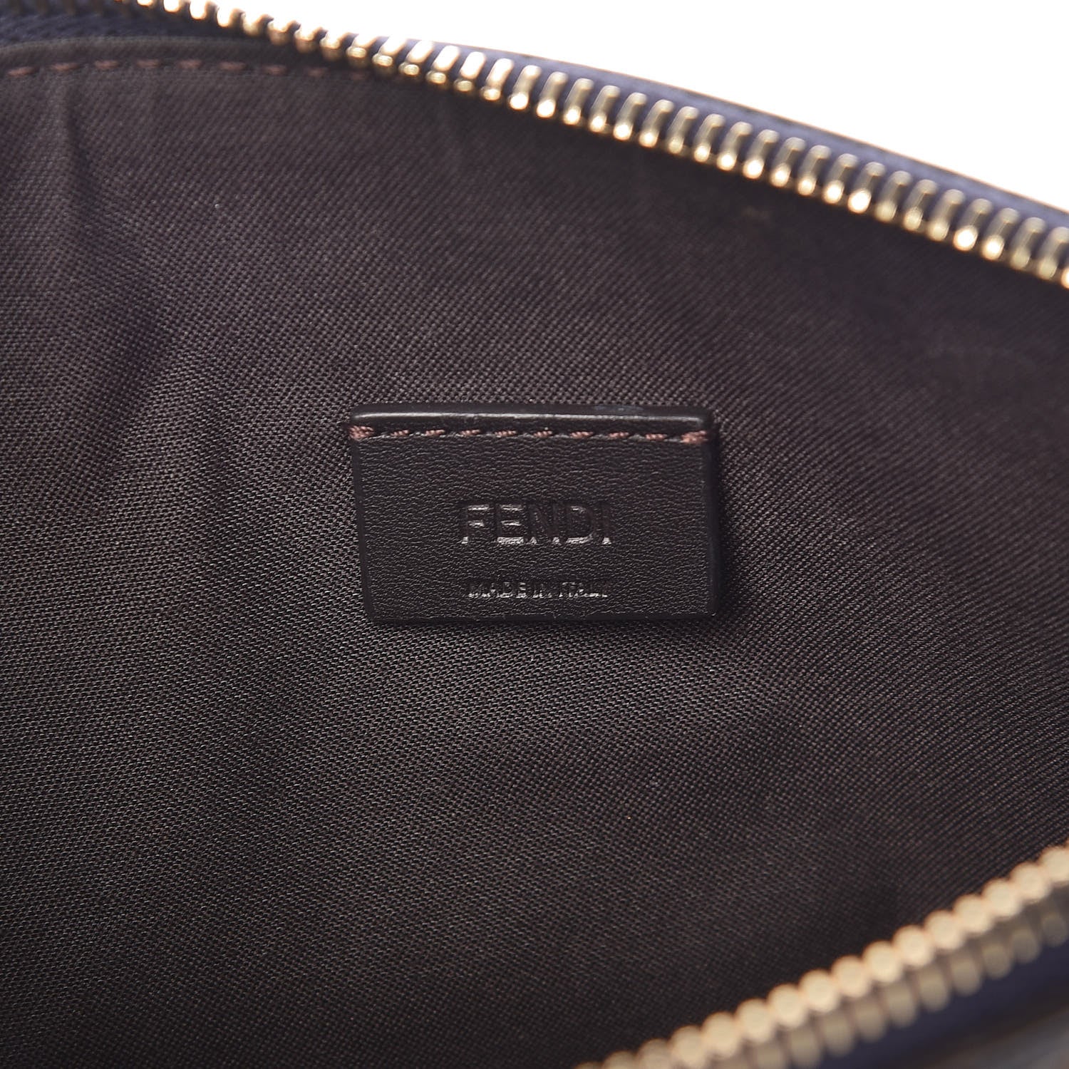 Fendi X FILA Vitello Century Mania Bi-Color FF 1974 Embossed Small Flat Clutch Nebula Blueberry Multicolor 6 of 11