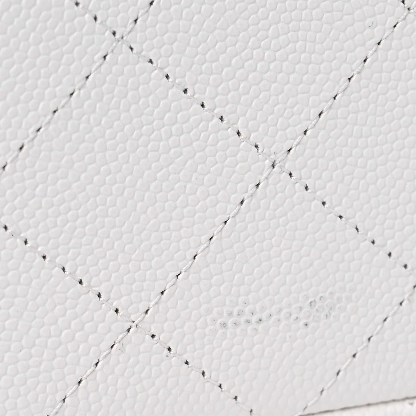 Caviar Quilted Medium Double Flap White