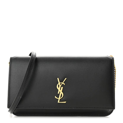 Saint Laurent Smooth Calfskin Monogram Phone Holder Crossbody Black 1 of 10