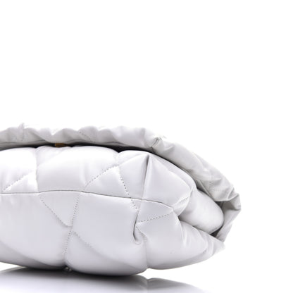 Balenciaga Nappa Calfskin Quilted Touch B Puffy Clutch White 9 of 9