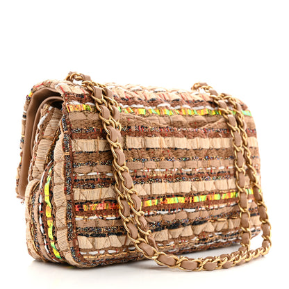 Chanel Iridescent Tweed Lambskin Medium Double Flap Dark Beige 2 of 10