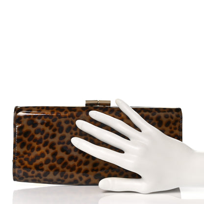 Jimmy Choo Patent Leopard Clutch Natural 2 of 9