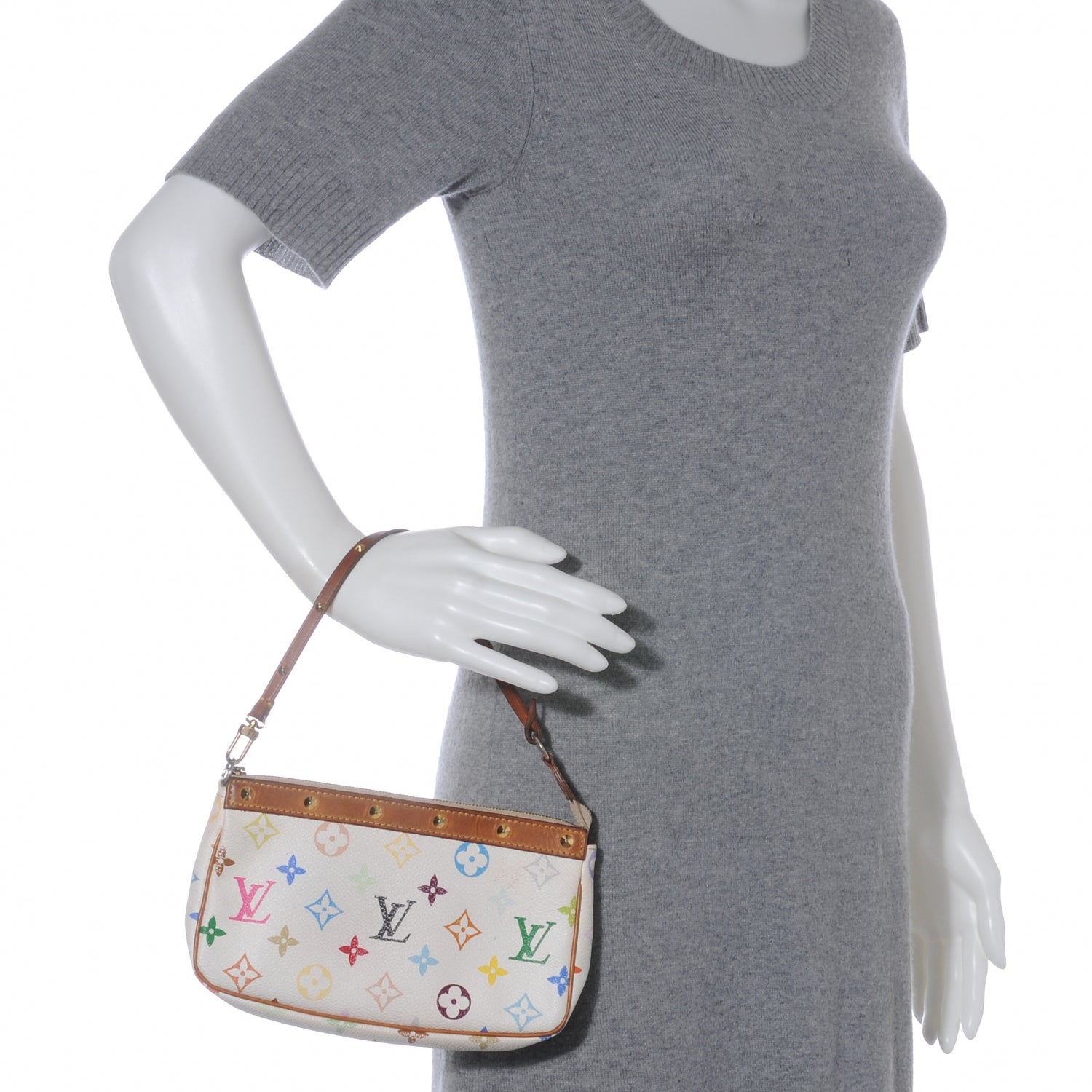 Louis Vuitton Monogram Multicolor Pochette Accessories White 2 of 8