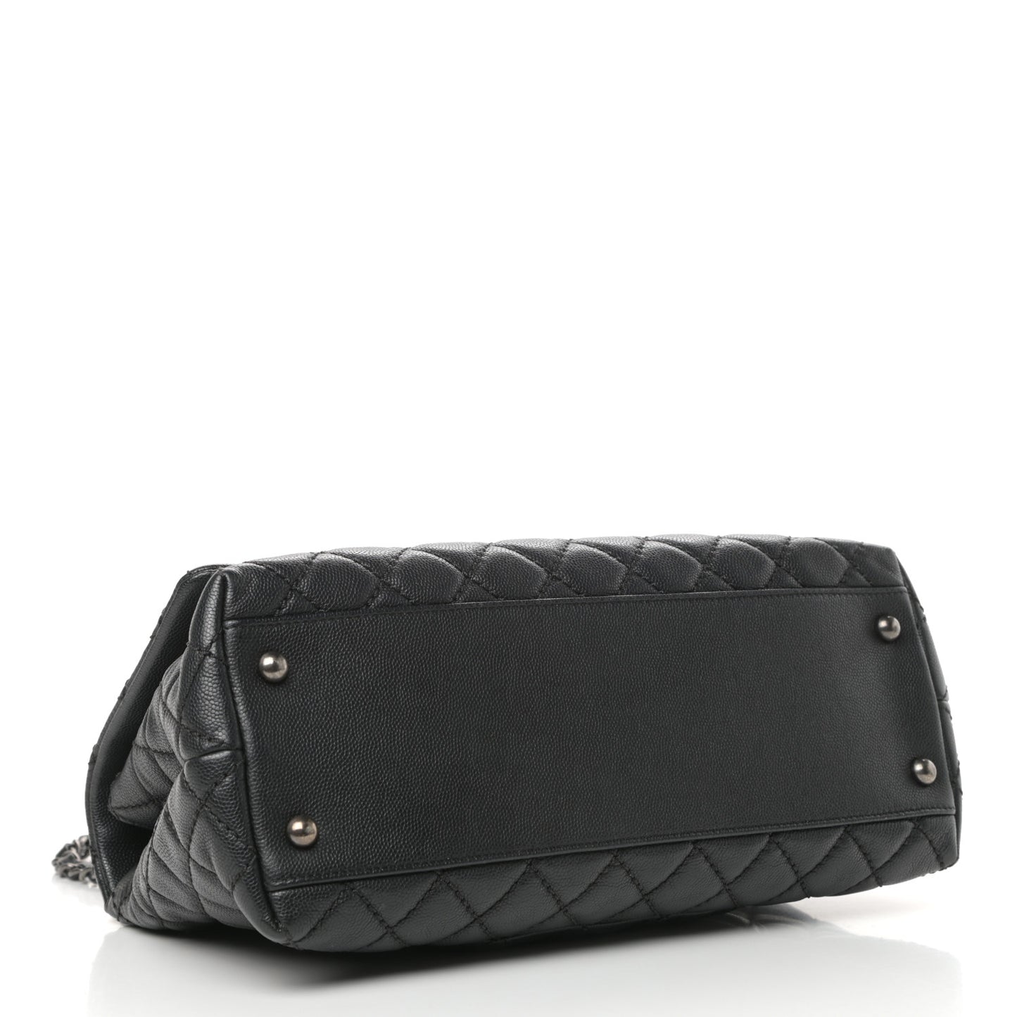 Caviar Quilted Small Coco Handle Flap Black