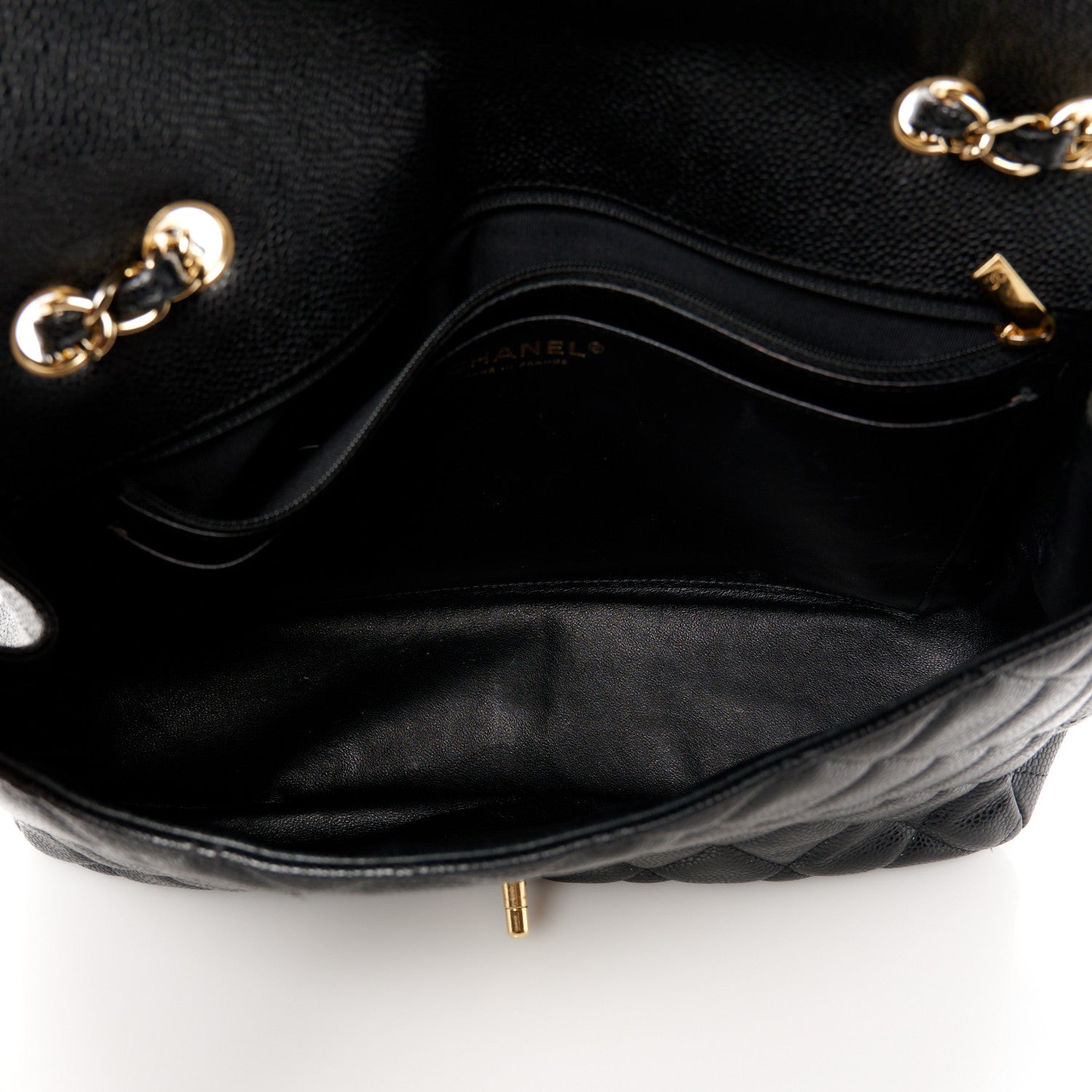 Chanel Caviar Quilted Jumbo Single Flap Black 5 of 14