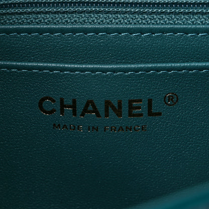 Chanel Shaded Patent Calfskin Quilted Mini Rectangular Flap Green Blue 5 of 9