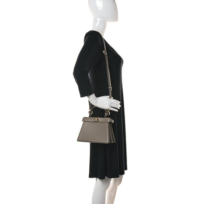 Fendi Shiny Nappa Plexiglass Petite Peekaboo I SEE U Satchel Tortora 2 of 9